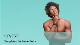  Presentation with afro - Cool new slides with think strong - afro american shirtless man showing backdrop and a arctic colored foreground