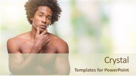  Presentation with native american community - Slide deck consisting of think strong - afro american shirtless man showing background and a cream colored foreground