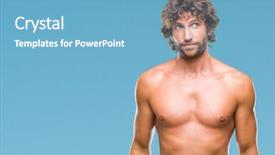  Presentation with model persia kuno - Presentation theme featuring think strong - handsome hispanic model man sexy background and a  colored foreground