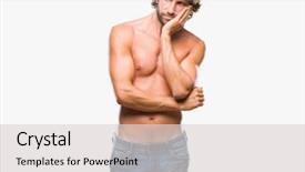  Presentation with certificate model - Presentation design with think strong - handsome hispanic model man sexy background and a  colored foreground