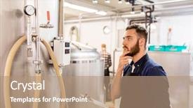  Presentation with think tank - Slides enhanced with think tank - manufacture business and people concept background and a coral colored foreground