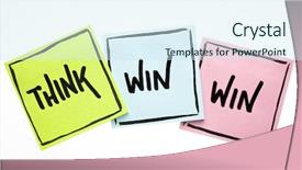  Presentation with win - Beautiful PPT theme featuring think win-win concept - handwriting backdrop and a cool aqua colored foreground