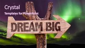  Presentation with aurora borealis - Presentation theme having polaris - dream big direction sign background and a  colored foreground