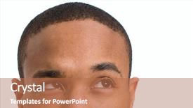  Presentation with background - Beautiful theme featuring thinker - close-up of man's face isolated backdrop and a coral colored foreground