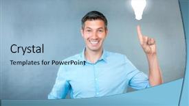  Presentation with creative journal - Slide set enhanced with thinker - idea creative background and a light blue colored foreground