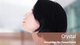  Presentation with young woman diagnosis of sti - Presentation design enhanced with thinkig - portrait of young beautiful woman background and a  colored foreground