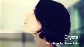  Presentation with beautiful young woman getting face - Colorful slide set enhanced with thinkig - portrait of young beautiful woman backdrop and a  colored foreground