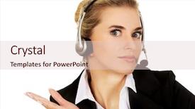  Presentation with thinking - Colorful slide set enhanced with thinkig - young helpline operator thinking backdrop and a lemonade colored foreground