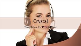  Presentation with thinking heads - PPT theme consisting of thinkig - young helpline operator thinking background and a  colored foreground