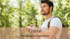  Presentation with backpack - Theme having thinking and looking at watch background and a  colored foreground