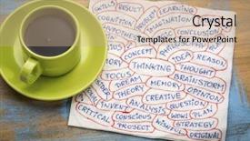  Presentation with creative thinking - Audience pleasing theme consisting of thinking and related topics - word backdrop and a coral colored foreground