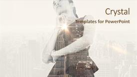  Presentation with new york - Presentation theme with thinking asian businesswoman against new background and a  colored foreground