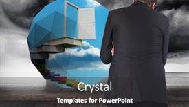  Presentation with statistic - Beautiful slide set featuring thinking businessman against stormy sky on wall with statistic backdrop and a dark gray colored foreground