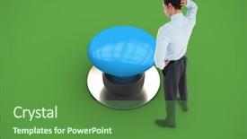  Presentation with thinking - PPT layouts featuring thinking businessman scratching head against green background background and a tawny brown colored foreground