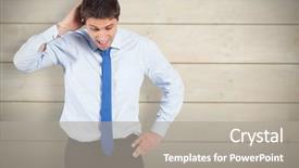  Presentation with bleached - Audience pleasing slide deck consisting of thinking businessman scratching head backdrop and a gray colored foreground