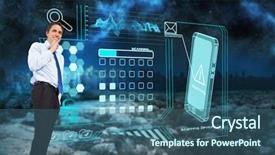  Presentation with serene - PPT layouts enhanced with city on the horizon background and a ocean colored foreground