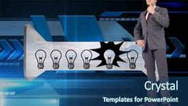  Presentation with technical - Amazing slide deck having thinking businessman with hand on chin against arrows on technical background backdrop and a ocean colored foreground