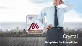  Presentation with thinking - Beautiful slides featuring thinking businessman with hand on head against ocean scenic view backdrop and a dark gray colored foreground