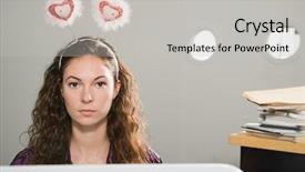  Presentation with office ergonomics man worker exercising - Slides having thinking deeply - office worker wearing deely bopper background and a  colored foreground