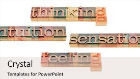  Presentation with personality - Colorful PPT layouts enhanced with thinking feeling intuition and sensation backdrop and a lemonade colored foreground