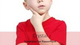  Presentation with thinking - Amazing slides having thinking-little-boy-isolated backdrop and a red colored foreground