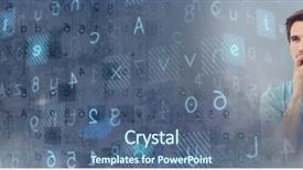  Presentation with numbers - Presentation design consisting of matrix coding - thinking man with code letters background and a ocean colored foreground