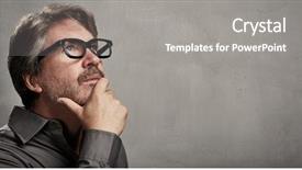  Presentation with thinking - Audience pleasing presentation theme consisting of thinking man backdrop and a gray colored foreground