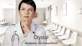  Presentation with diagnosis - Audience pleasing slides consisting of thinking medical doctor thinking looking up smiling medical woman in the office diagnosis backdrop and a lemonade colored foreground