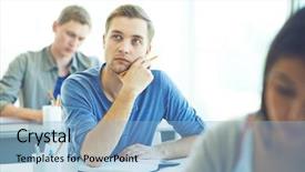  Presentation with idea - Theme featuring thinking of idea of essay background and a light blue colored foreground