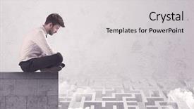  Presentation with concrete - Slides featuring thinking of solving a maze background and a light gray colored foreground