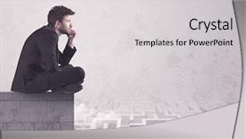  Presentation with concrete - Presentation theme consisting of thinking of solving a maze background and a light gray colored foreground