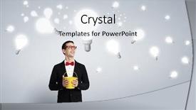  Presentation with thinking outside box - Cool new PPT theme with thinking outside the box backdrop and a lemonade colored foreground