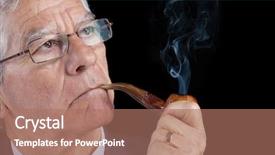  Presentation with black senior citizen - Cool new presentation with thinking while smoking his pipe backdrop and a  colored foreground