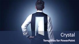  Presentation with open door - Cool new presentation with thinking with an open door backdrop and a ocean colored foreground