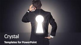  Presentation with keyhole - Theme having thinking with black keyhole background and a dark gray colored foreground
