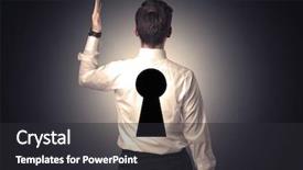  Presentation with thinking - Audience pleasing presentation theme consisting of thinking with black keyhole backdrop and a dark gray colored foreground