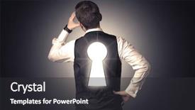  Presentation with keyhole - Slides featuring thinking with black keyhole background and a dark gray colored foreground