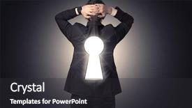  Presentation with keyhole - PPT layouts with thinking with black keyhole background and a dark gray colored foreground