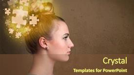  Presentation with 3d person thinking - Theme consisting of thinking with glowing puzzle mind background and a  colored foreground