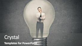  Presentation with alternative energy idea light bulb - Amazing slide set having thinks inside a light bulb backdrop and a gray colored foreground