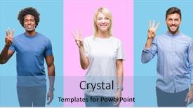  Presentation with casual young people - Slide deck with third - collage of group of young background and a light blue colored foreground