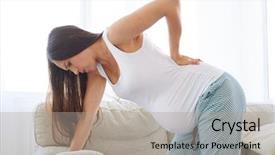  Presentation with young sing woman singing young - PPT layouts with third - side view of young pregnant background and a light gray colored foreground