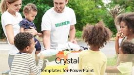  Presentation with african children - Audience pleasing PPT layouts consisting of third - volunteers sharing clothes and toys backdrop and a lemonade colored foreground