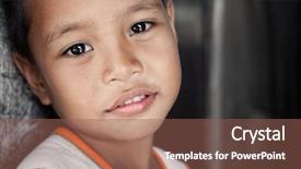  Presentation with asian - Slide deck featuring third - young asian boy with soft background and a violet colored foreground