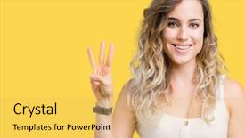  Presentation with beautiful midnight sun over - Audience pleasing theme consisting of third - young beautiful blonde woman backdrop and a yellow colored foreground