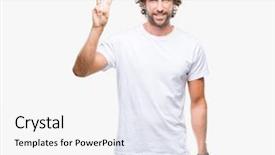  Presentation with number - Slides featuring third eye - handsome hispanic model man background and a  colored foreground