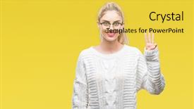  Presentation with puzzle pieces beautiful - PPT theme featuring third eye - young beautiful blonde woman wearing background and a  colored foreground