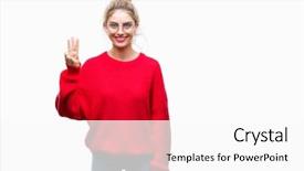  Presentation with woman outlaw - Amazing theme having third eye - young beautiful blonde woman wearing backdrop and a white colored foreground