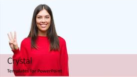  Presentation with red carpet ceremony - Presentation consisting of third eye - young beautiful hispanic wearing red background and a  colored foreground