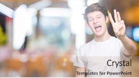  Presentation with young man and a woman - Amazing PPT theme having third eye - young handsome man wearing casual backdrop and a coral colored foreground